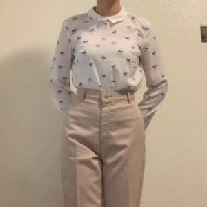 aeropostale white blouse with bow pattern